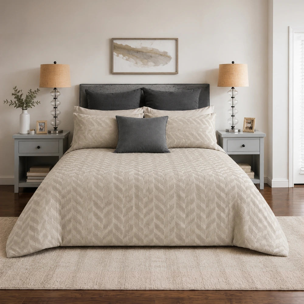 Pc Mf Waffle Chevron Duvet Cover