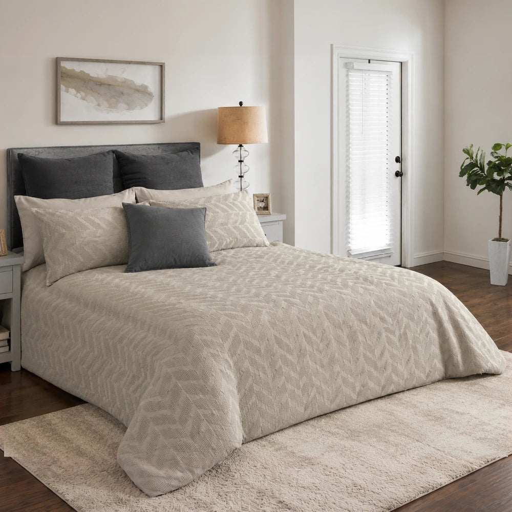 Pc Mf Waffle Chevron Duvet Cover