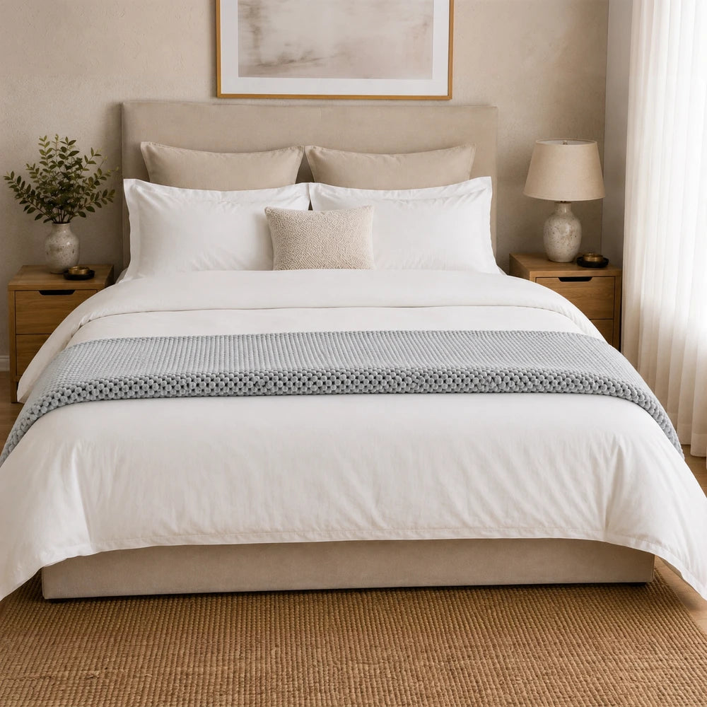 Pierre Cardin Waffle Throw - Blue