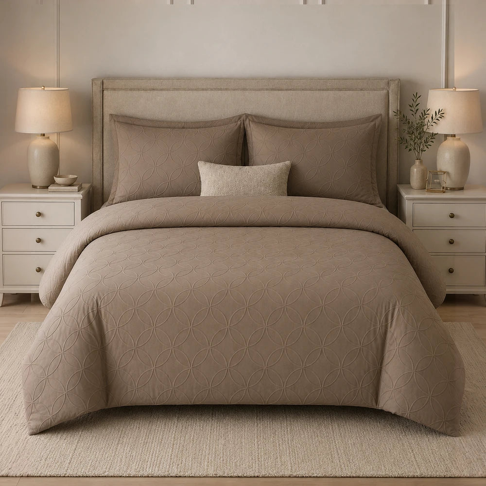 Cotton Co Ashley Duvet Cover Set - Stone