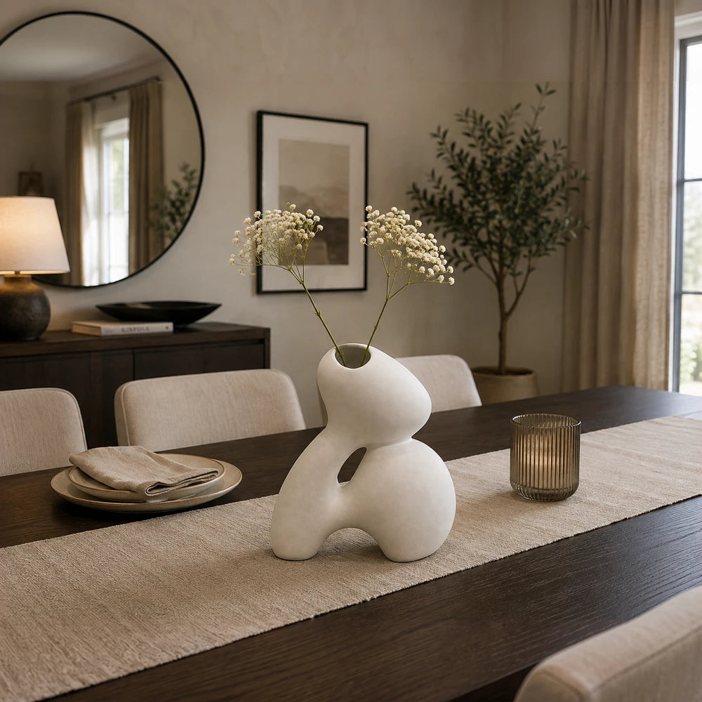 Modern White Abstract Ceramic Vase