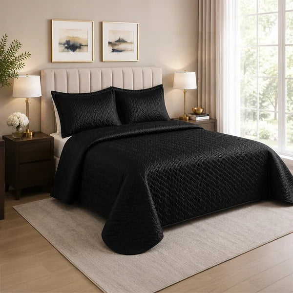 3Pc Ultrasonic Satin Quilt