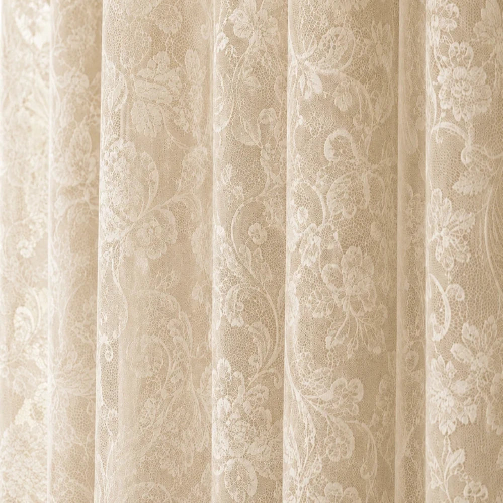 Hope Lace 5m Taped Curtain