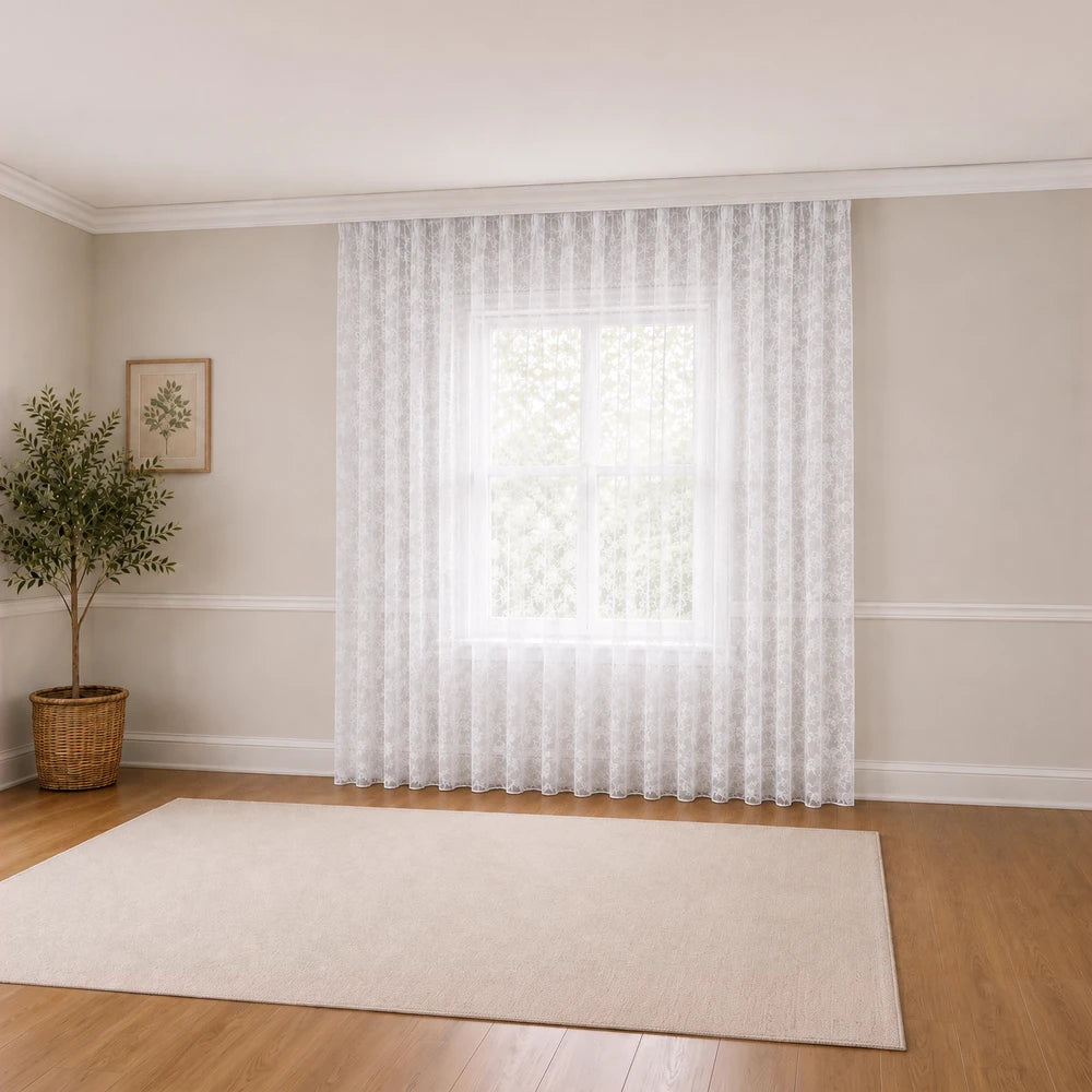 Hope Lace Taped Curtain - 230 x 218cm