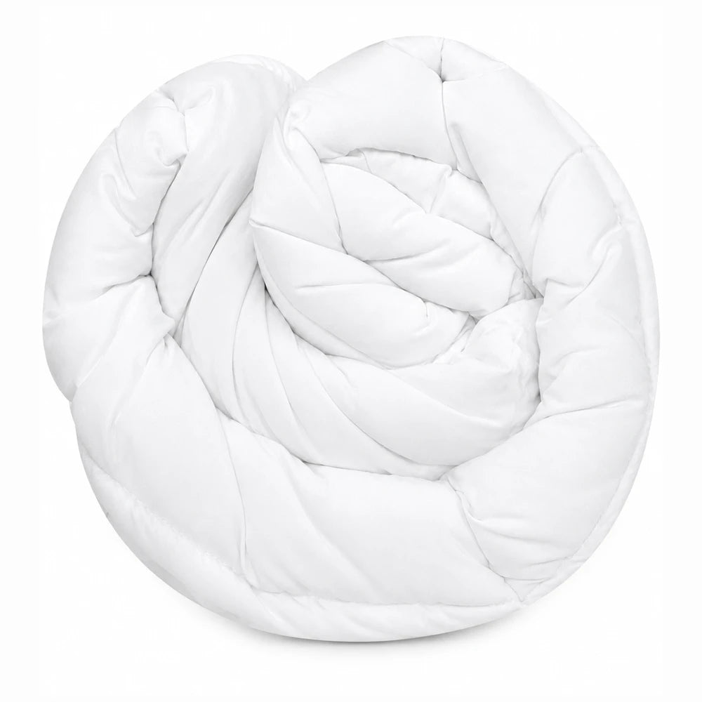 Hospitality Duvet Inner in white 100% microfibre, lightweight and soft fill, rolled presentation for comfy warmth