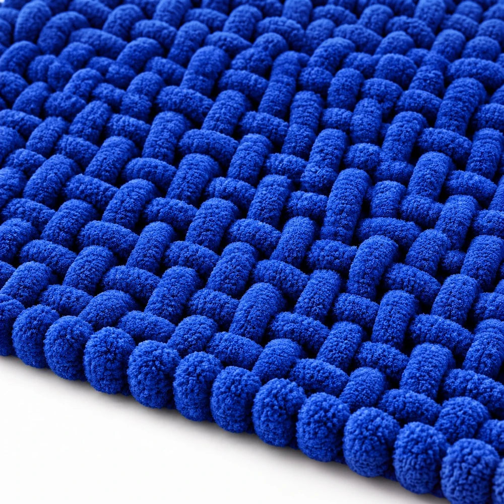 Pierre Cardin Chenille Mat 50 x 80cm in vivid royal blue with plush loop texture for bath or vanity