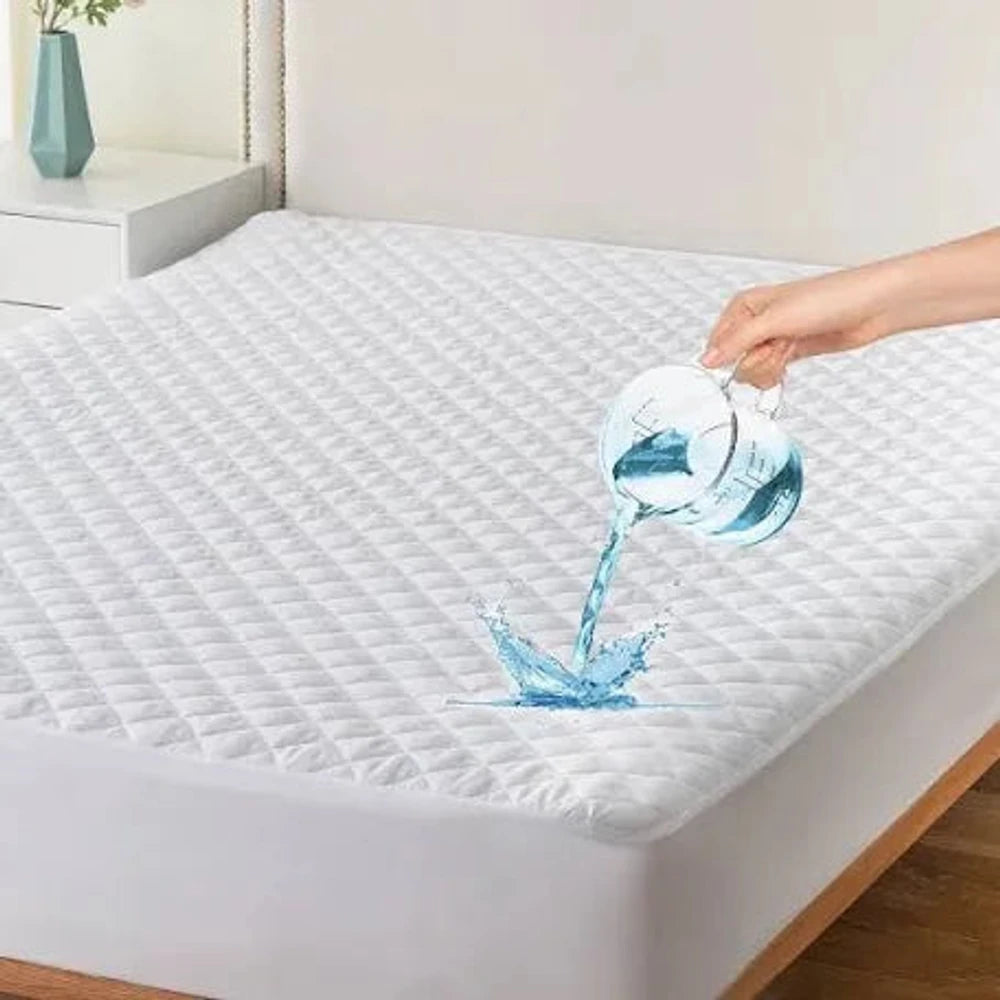 Pierre Cardin Ultrasonic Quilted Waterproof Mattress with white quilted cover, spill-resistant surface ideal for easy