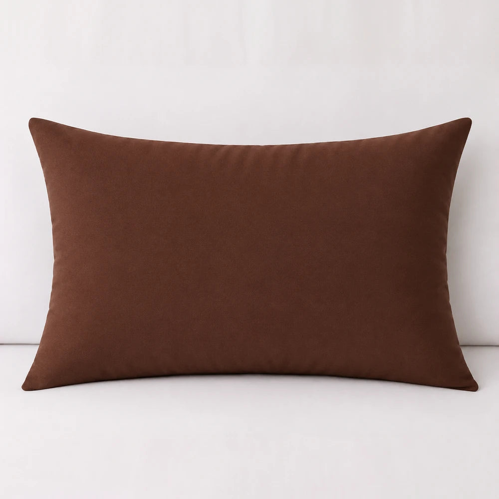 Plain microfibre standard pillowcase in brown, soft, smooth fabric designed for everyday use.