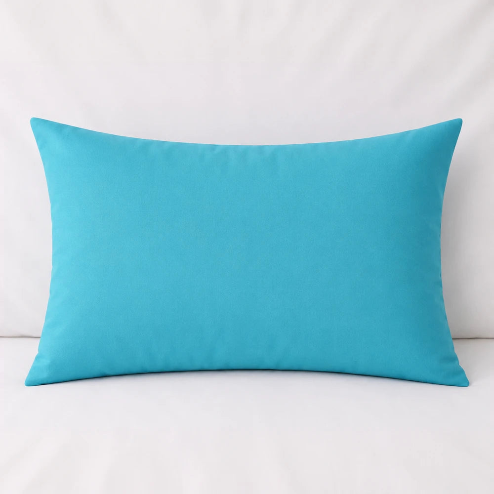 Plain Microfibre Standard Pillowcase in turquoise blue with a smooth, soft finish.