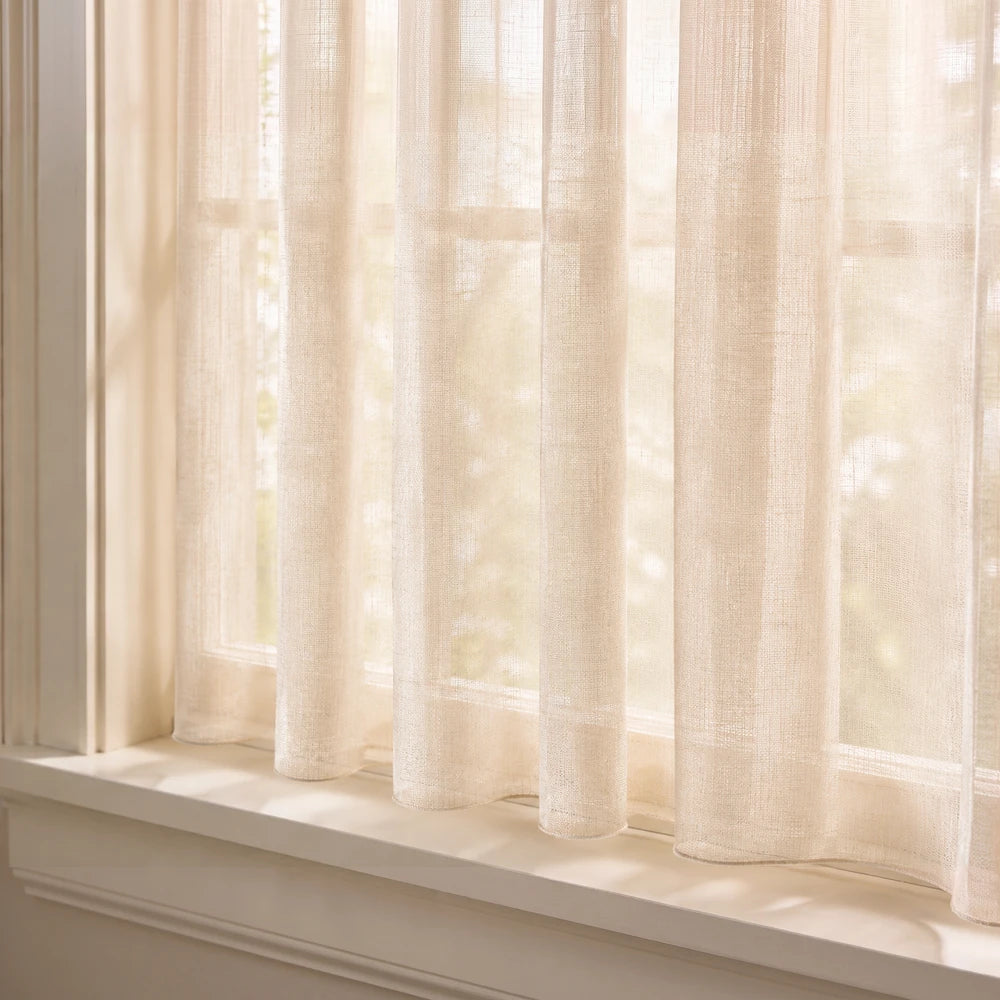 Plain Voile Taped Curtain 250 x 120cm