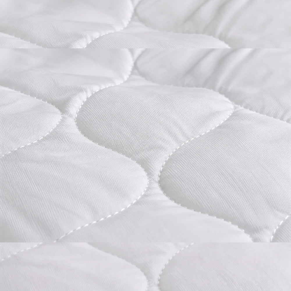Tela Milano Quilted Pillow Protector in white fabric with a soft, quilted pattern for pillow protection.