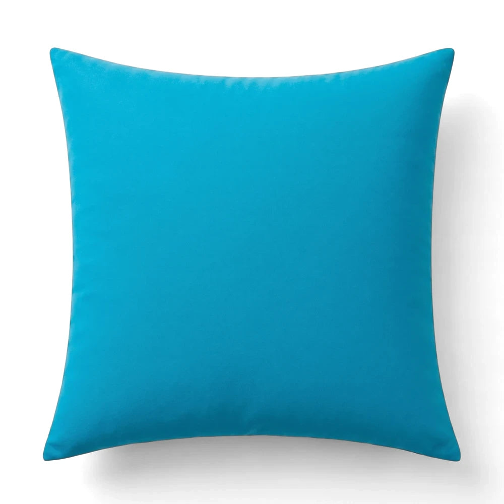 Bright turquoise Whisper Soft Microfibre Continental Pillowcase, showcasing its smooth, soft fabric and square shape on a