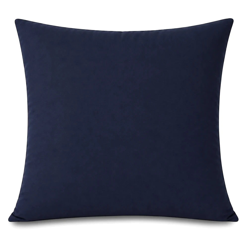 A single navy blue Whisper Soft Microfibre Continental Pillowcase is displayed. The square pillow has a smooth, soft texture.