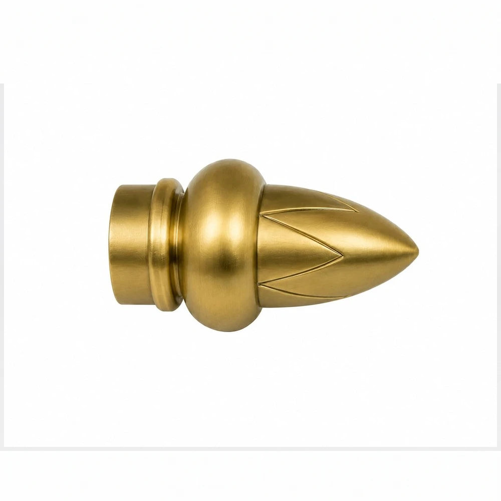 16mm plastic finial acorn pair in gold finish, decorative hardware for curtain rods and furniture