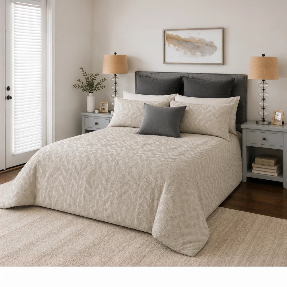 Pc Mf Waffle Chevron Duvet Cover