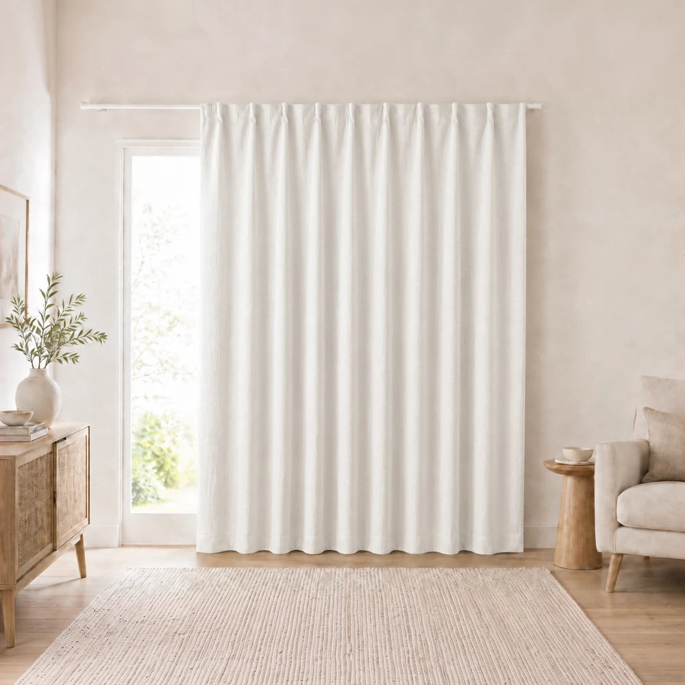 Barkweave Taped Lined Curtain