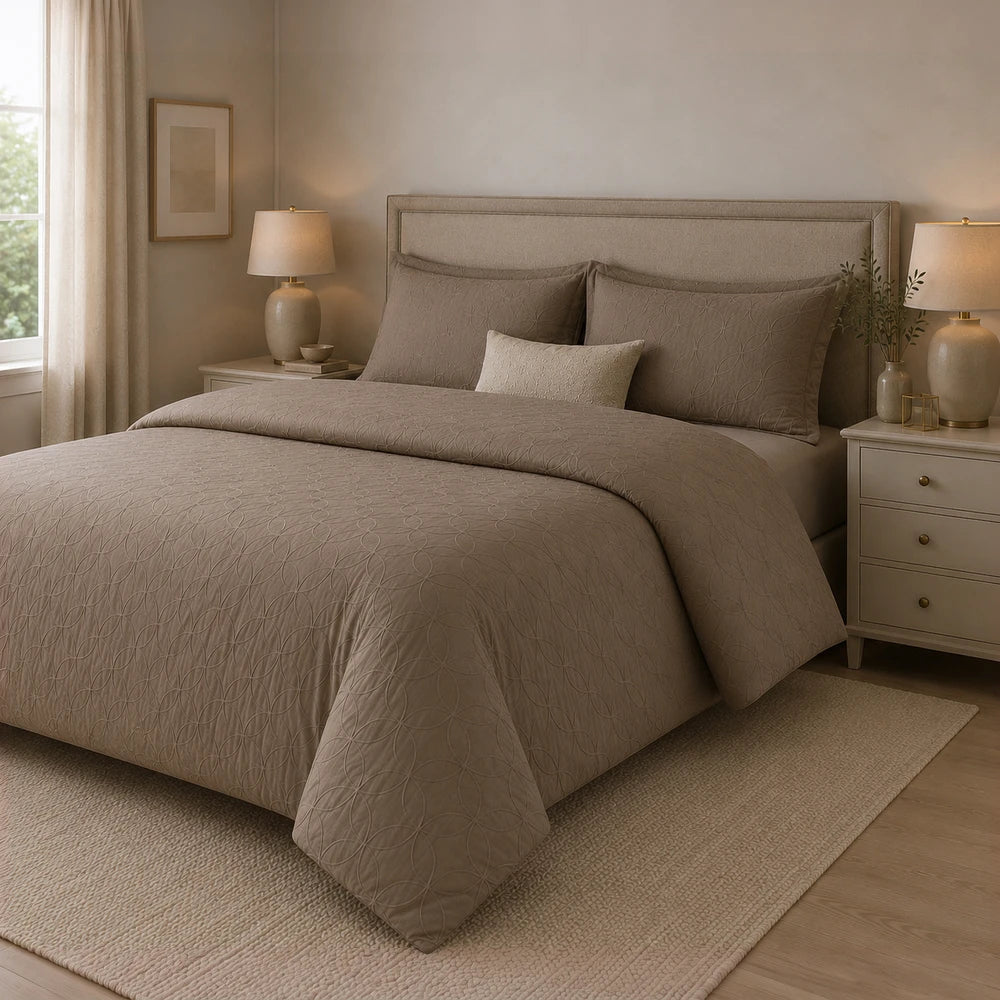 Cotton Co Ashley Duvet Cover Set - Stone
