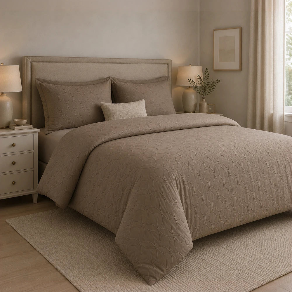 Cotton Co Ashley Duvet Cover Set - Stone