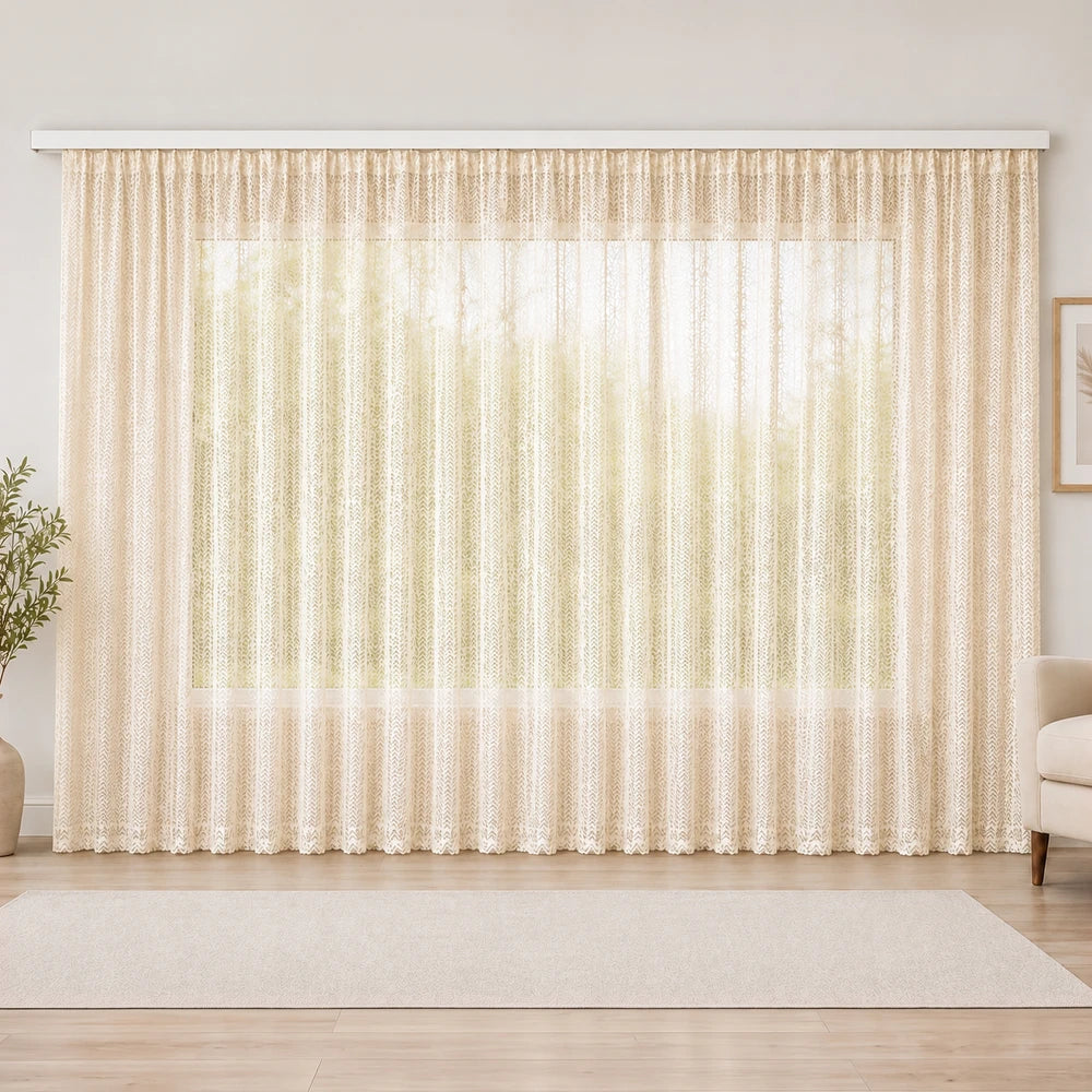 Fish Bone Lace 5m Taped Curtain