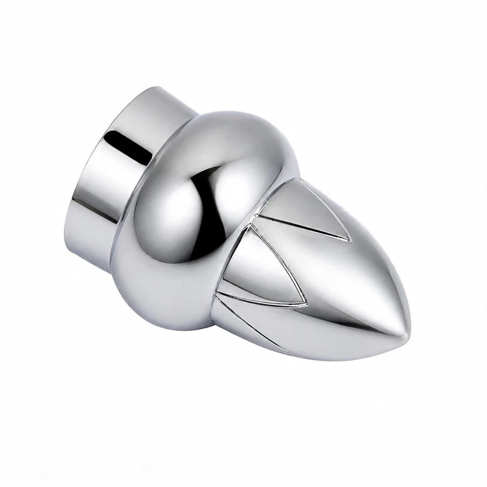 25mm plastic finial acorn pair in polished chrome finish, decorative hardware for drapery rods or furniture with a smooth