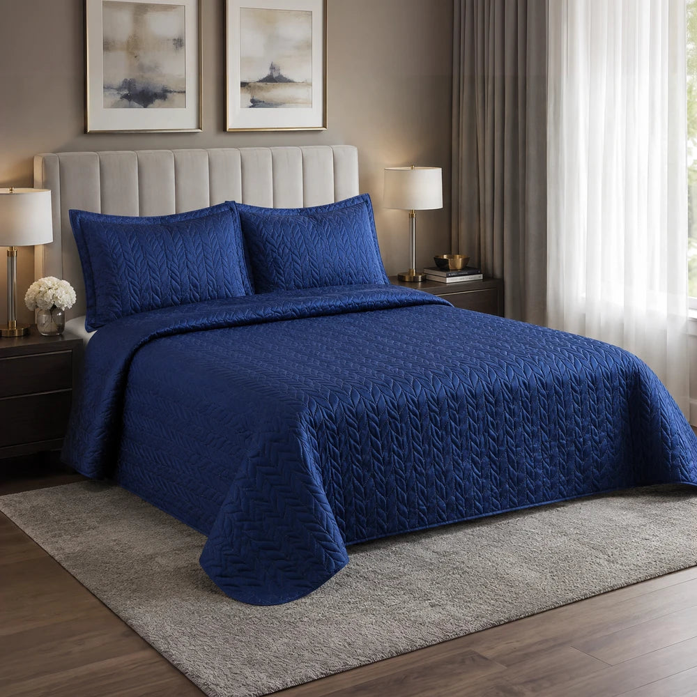 3Pc Ultrasonic Satin Quilt