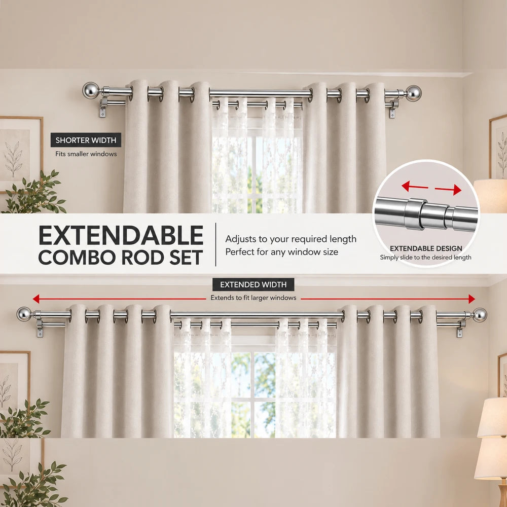 Extendable Curtain Rod 1.5 - 3.0M