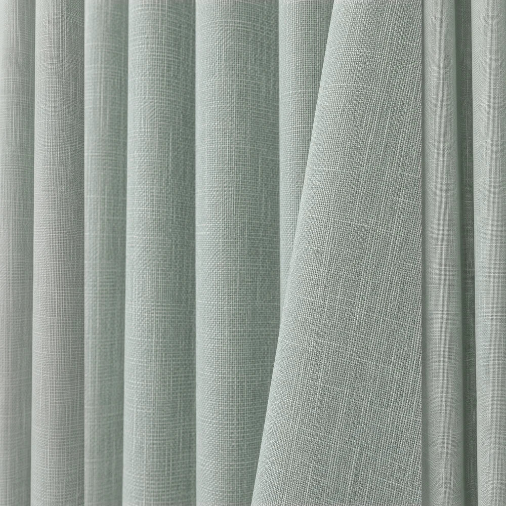 Barkweave Taped Lined Curtain in sage green with a textured woven fabric and clean taped edges.
