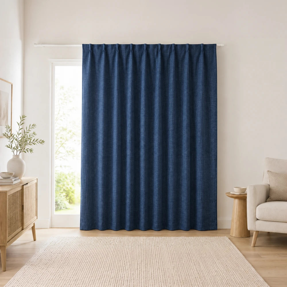 Barkweave Taped Lined Curtain