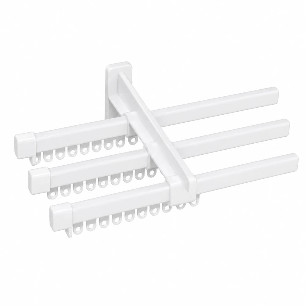 C-Track Metal Triple Wall Bracket Pair in white, sturdy metal brackets with three horizontal bars for storage