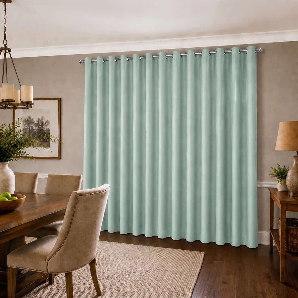 Faux Silk Eyelet Lined Curtain