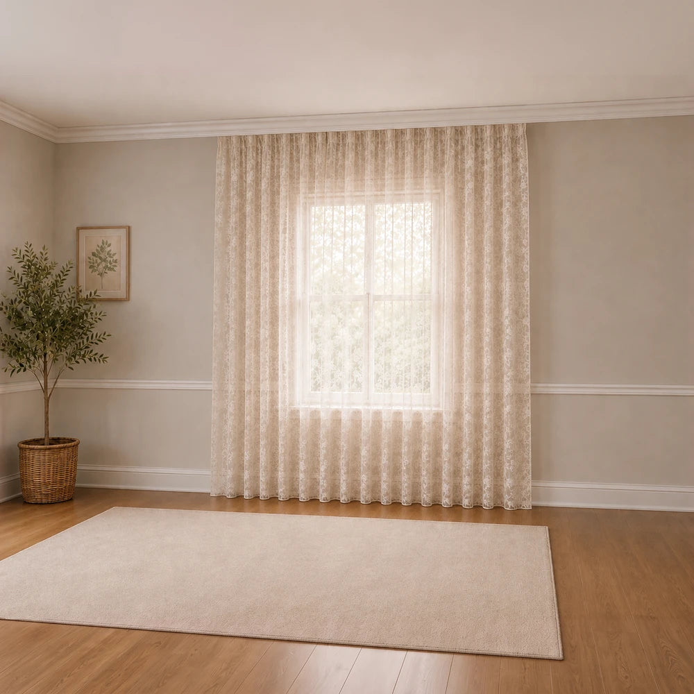 Hope Lace Taped Curtain - 230 x 218cm