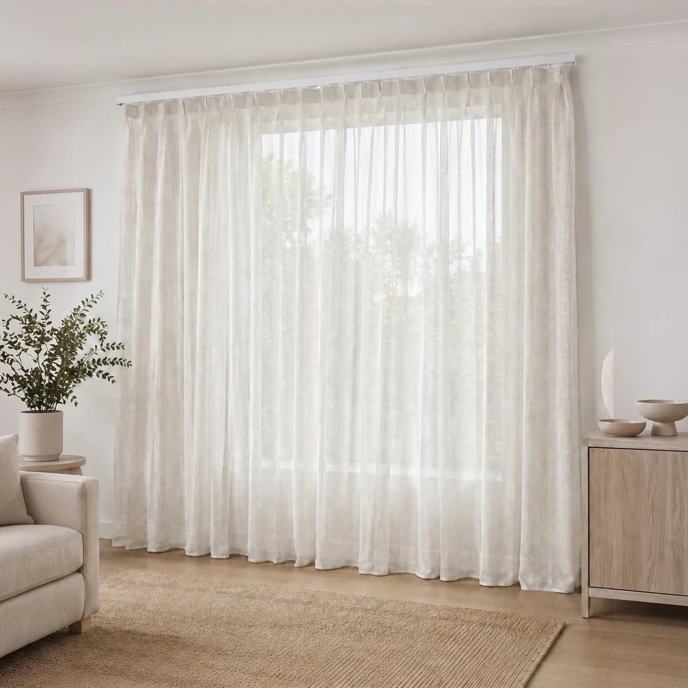Linen Sheer 5m Taped Curtain
