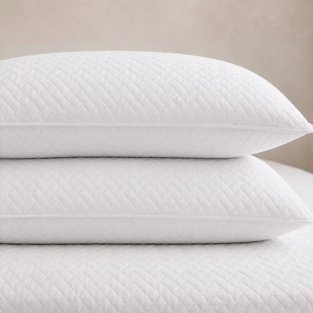 Pierre Cardin Pinsonic Standard Pillow with white quilted cover, medium thickness and soft, breathable fabric for