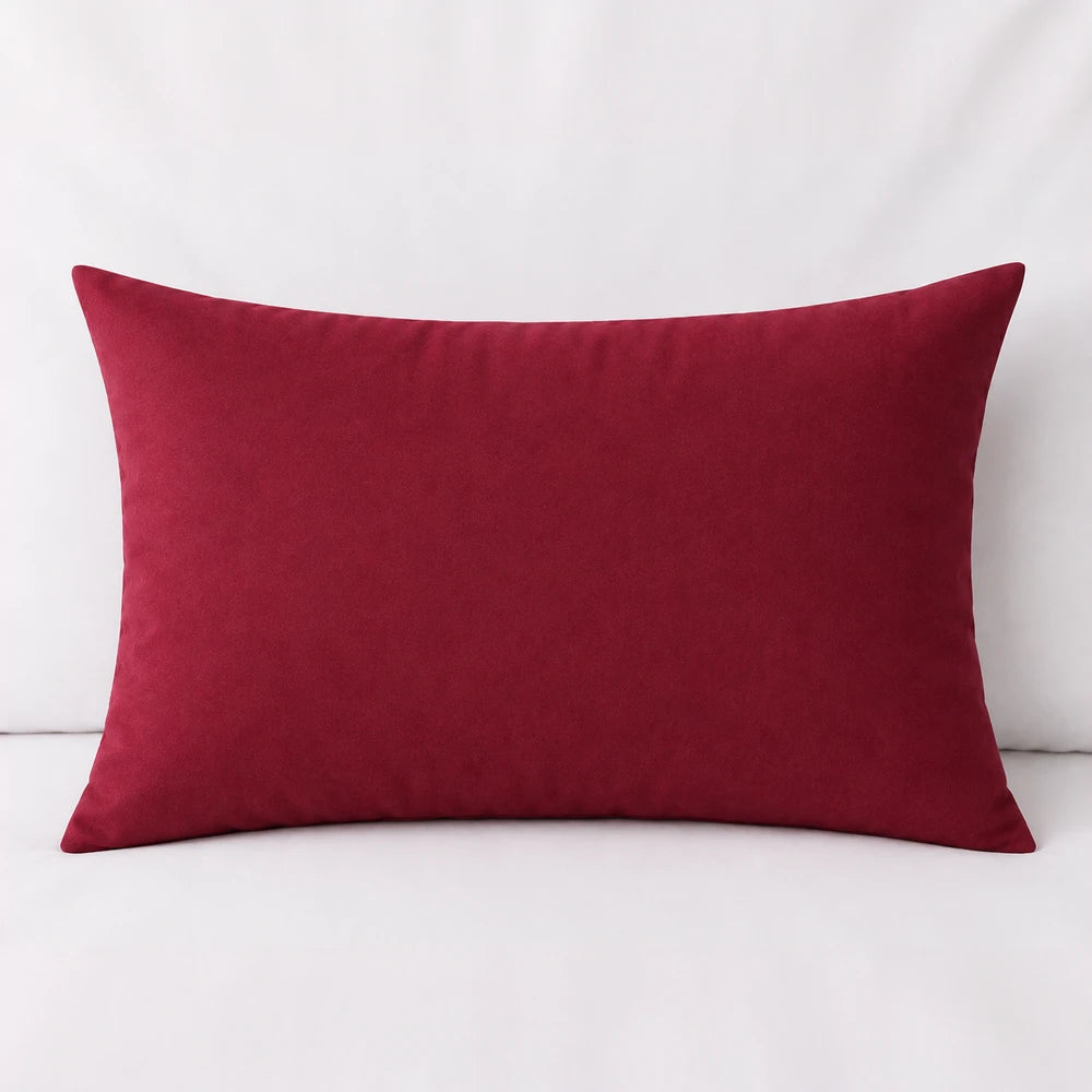 Plain Microfibre Standard Pillowcase in burgundy red, smooth fabric with a soft, comfortable feel for everyday use.