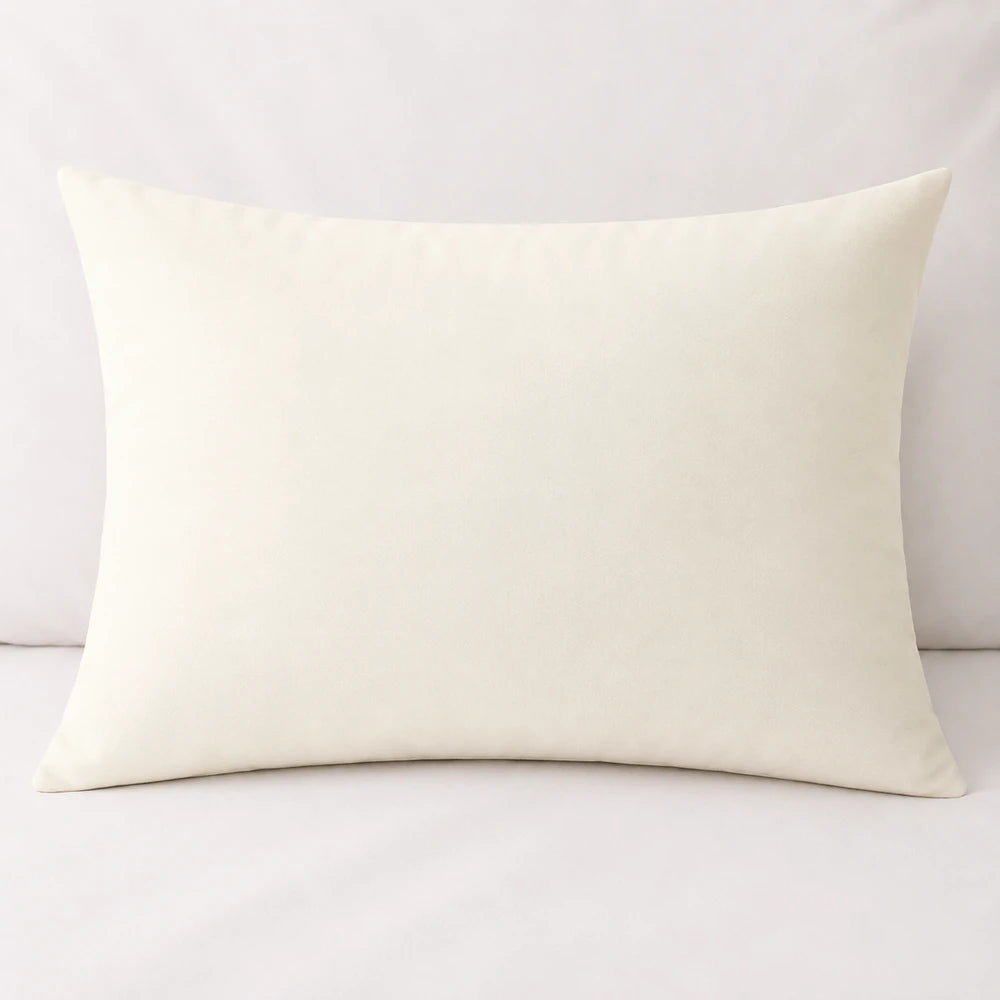 Plain Microfibre Standard Pillowcase in soft ivory white, smooth microfiber fabric, standard size for everyday use.