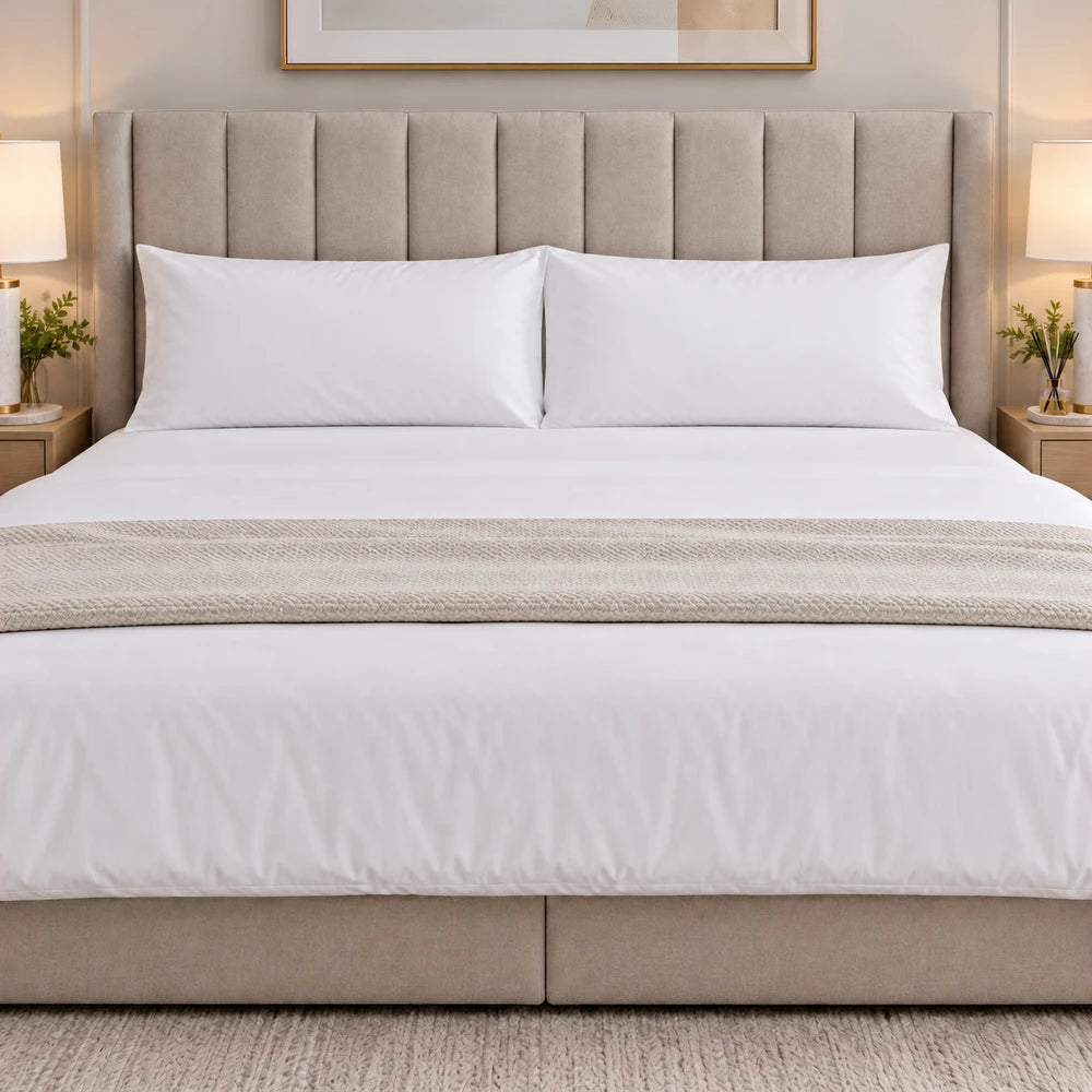 Premium Soft-Touch Microfiber King Pillowcase Pack in white, ultra-smooth, durable pillow covers for restful sleep.