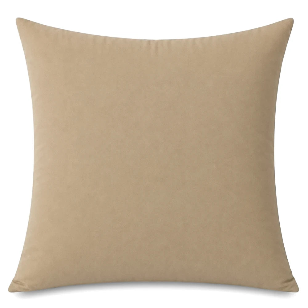 A beige Whisper Soft Microfibre Continental Pillowcase, presented in a square shape with a smooth, soft texture.