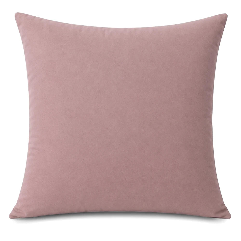 Muted pink whisper soft microfibre continental pillowcase, featuring a smooth texture and square shape.