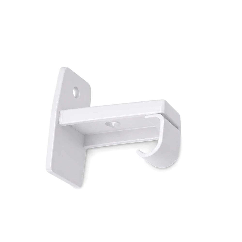 A white C-Track triple bracket pair, made of durable plastic, designed for securely mounting C-tracks.
